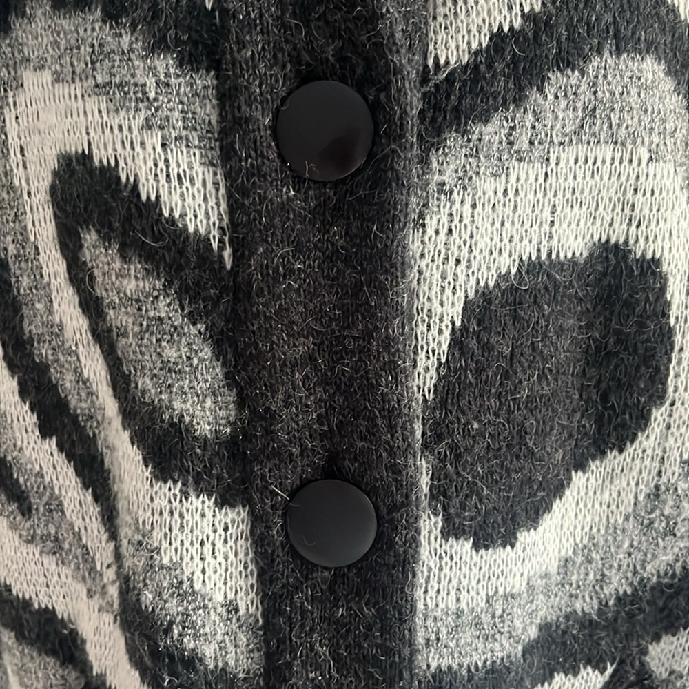 Vintage GALLERY Abstract Swirl Knit Coat Jacket Medium - Picture 6 of 11